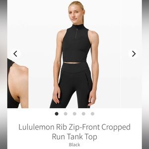 Lululemon Rib Zip-Front Cropped Run Tank Top